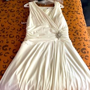 White Ruched semi formal dress